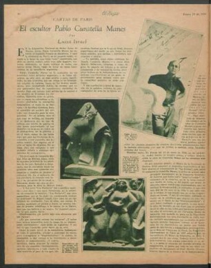 Cartas de París : escultor Pablo Curatella Manes