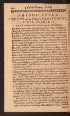 Ausonii Popmae, De Usu Antiquae Locutionis, Liber Secundus.