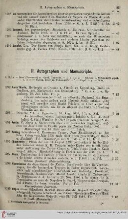 II. Autographen und Manuscripte (Nr. 1292 - 1332)
