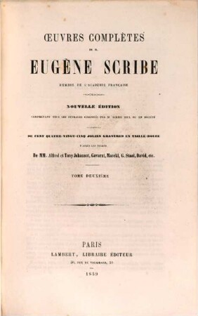 Oeuvres complètes de M. Eugène Scribe, 2