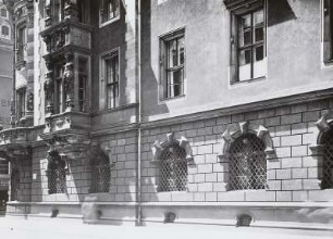Fassade Residenzschloss : Dresden, Residenzschloss, Ostfassade in der Schloßstraße, Fassadendetail, Ecke Taschenberg