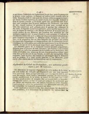 Application du Calcul des Probabilités, aux opérations géodésiques
