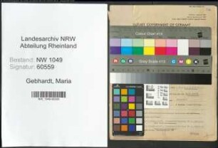 Entnazifizierung Maria Gebhardt , geb. 16.02.1909 (Lehrerin)