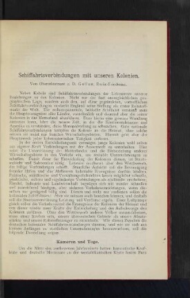 Kamerun und Togo.