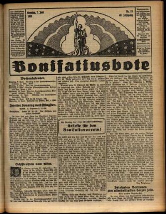 Erste Ausgabe vom Sonntag, den 07. Juni 1931.