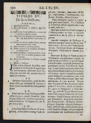 Titulus XV. De sacra Unctione.