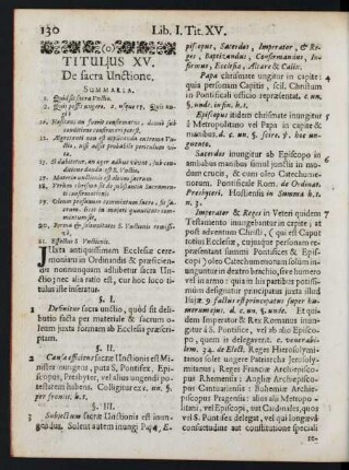 Titulus XV. De sacra Unctione.