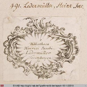 Exlibris des Heinrich Jakob Ledermüller