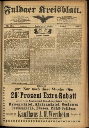 Zweite Ausgabe vom Montag, den 21. Dezember 1908.