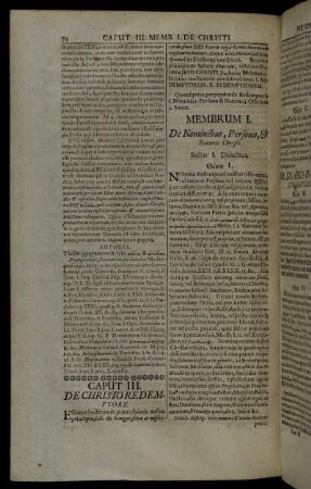 Membrum I. De Nominibus, Persona, & Naturis Christi.