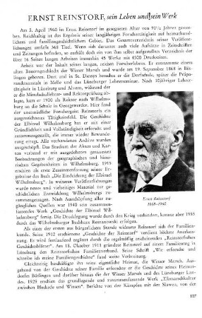 Ernst Reinstorf, sein Leben und sein Werk