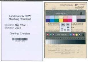 Entnazifizierung Christian Gierling , geb. 11.03.1896 (Rohrmeister)