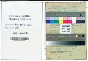 Entnazifizierung Heinrich Ross , geb. 01.05.1893 (Streckenarbeiter)