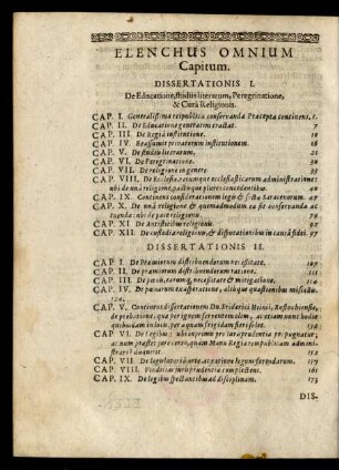 Elenchus Omnium Capitum.