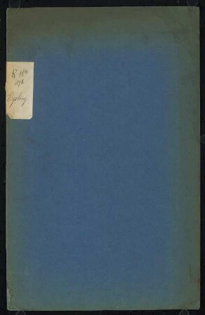 Volkstheater Schinkelwettbewerb 1892. Reisebericht Paul Egeling: Reisebericht