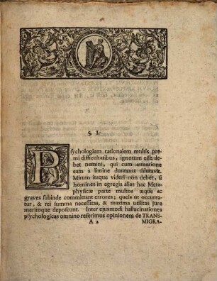 Joh. Adam Osiander Logicae Et Metaphysicae Professor Publicus Ordinarius ... De Transmigratione Animarum Humanarum Ex Suis Corporibus In Alia Corpora : = Von dem Wandern Der Menschlichen Seelen aus ihren in andere Cörper