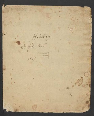 Reisetagebuch : Reise nach Heidelberg 1817