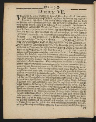 Dubium VII