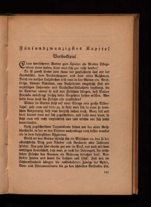 Fünfundzwanzigstes Kapitel Versteckspiel