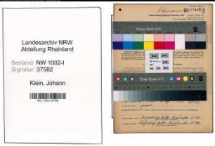 Entnazifizierung Johann Klein, geb. 23.02.1909 (Polier)