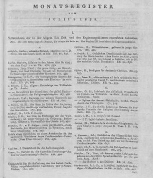 Monatsregister vom Juli 1828