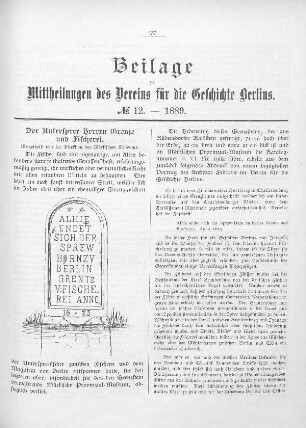 Beilage zu No. 12