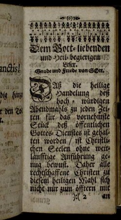 Dem Gott-liebenden und Heil-begierigen Leser
