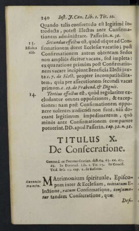 Titulus X. De Consecratione.