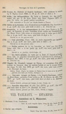 VIII. Tableaux. - Estampes