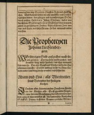 3-54, Die Propheceyen Johann Liechtenbergers