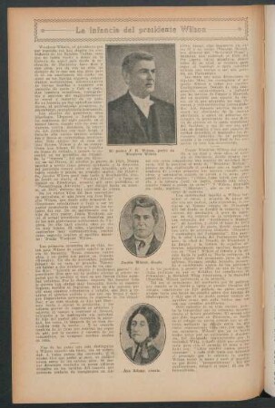 La infancia del presidente Wilson
