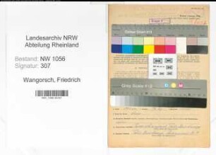 Entnazifizierung Friedrich Wangorsch , geb. 26.12.1894 (Arbeiter)