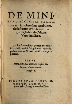 Sermones 3 de Ministro Ecclesiae