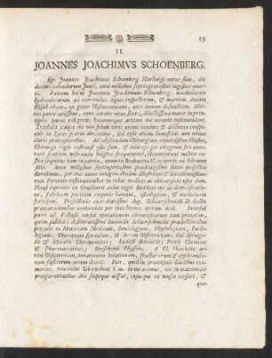 II. Joannes Joachimus Schoenberg