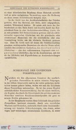 Schicksale des gotischen Formwillens