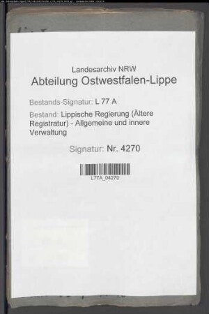 Teilung des Lipper Bruchs bei Lippstadt, Bd. 1