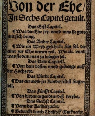 Von der Ehe