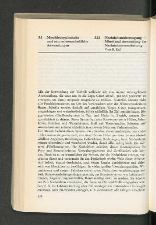 3.13 Nachrichtenübertragung - Mittel und Anwendung der Nachrichtenverarbeitung