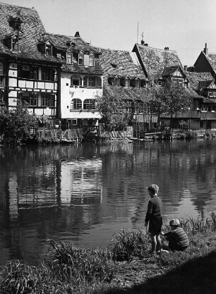 Bamberg. Sog. Klein Venedig. Häuser am Kanal