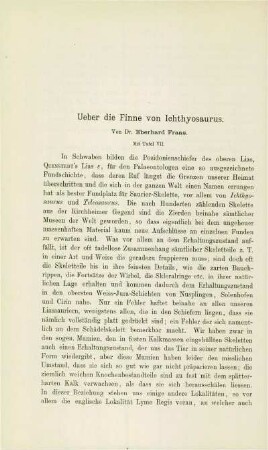 Über die Finne von Ichthysaurus
