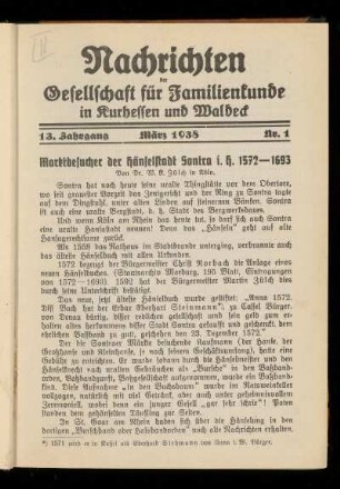 13. Jahrgang, Nr. 1, März 1938