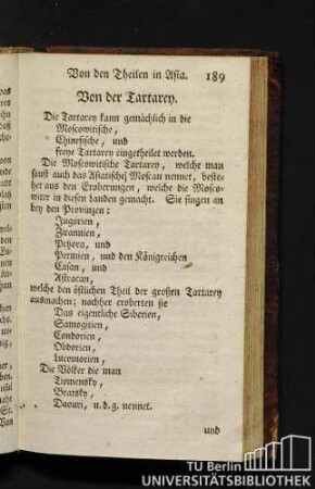 Von der Tartarey.