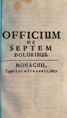 Officium De Septem Doloribus