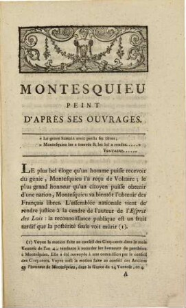Montesquieu peint d'après ses ouvrages