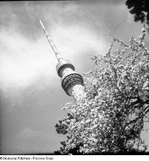 Dresden-Wachwitz. Fernsehturm (1964-1969; K. Nowotny, H. Rühle, J. Braune; monolithischer Stahlbetonmast, H. gesamt 252 m)