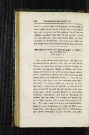 Andeutungen über das häusliche Lesen der Kinder und des Lehrers