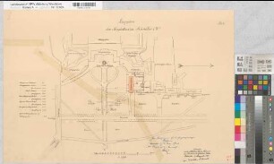 Münster (Münster) Neuplatz Lageplan mit neuerbautem Oberpräsidialgebäude (1902) 1903 1 : 1250 50 x 74 Druck Staatshochbauamt Münster