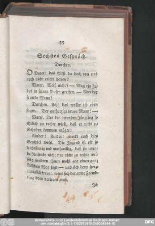 Sechstes Gespräch.