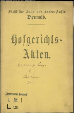 Lemgo, Weinherren gegen Henrich Stroitmann - Schuldforderung