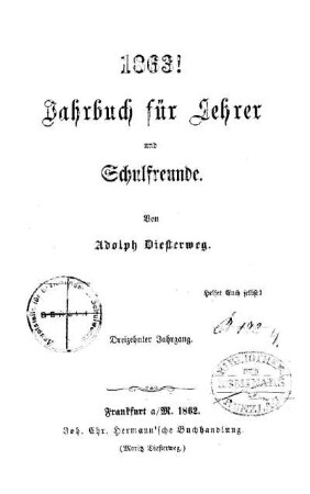 13: Jahrbuch für Lehrer und Schulfreunde - 13.1863